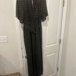 Modcloth Black Jumpsuit with Gold Circles